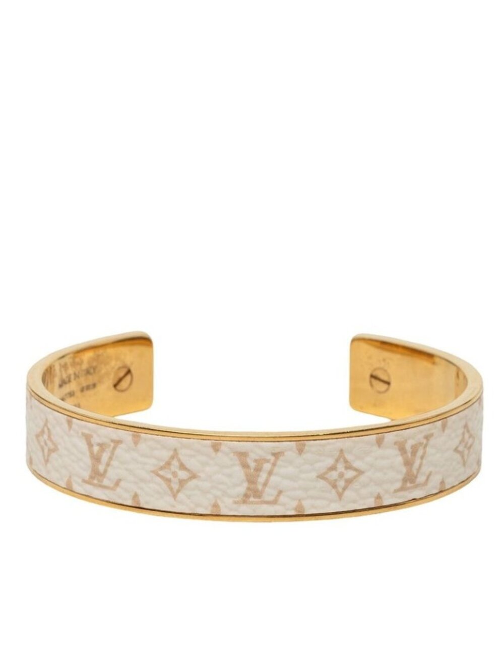 Louis Vuitton Jonke Wild LV Bangle Gold White Plated Bracelet